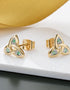 14K Gold Emerald Trinity Knot Earrings