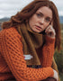 Cashmere Merino Scarf | Mustard Navy Herringbone