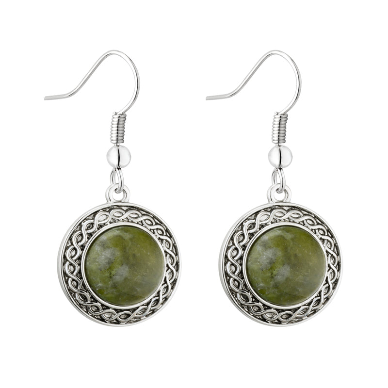 Solvar Connemara Marble Celtic Drop Earrings