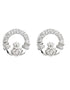 Boucles d'oreilles Claddagh en or blanc 14 carats et diamants