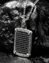 Sterling Silver Men’s Black Spinel Celtic Dog Tag Pendant