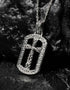 Large Sterling Silver Men’s Onyx Celtic Cross Dog Tag Necklace