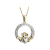 Solvar 14K Gold Diamond Claddagh Pendant S46424