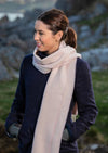 Foxford Pink & White Herringbone Cashmere Scarf