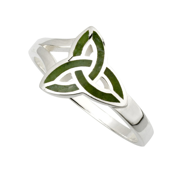 Connemara Marble Trinity Knot Ring