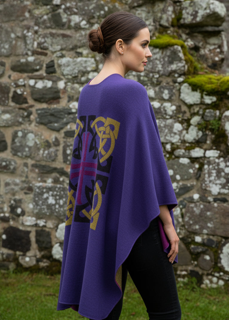 Jimmy Hourihan Purple Shawl with Celtic Motif