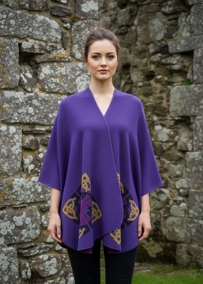 Jimmy Hourihan Purple Shawl with Celtic Motif