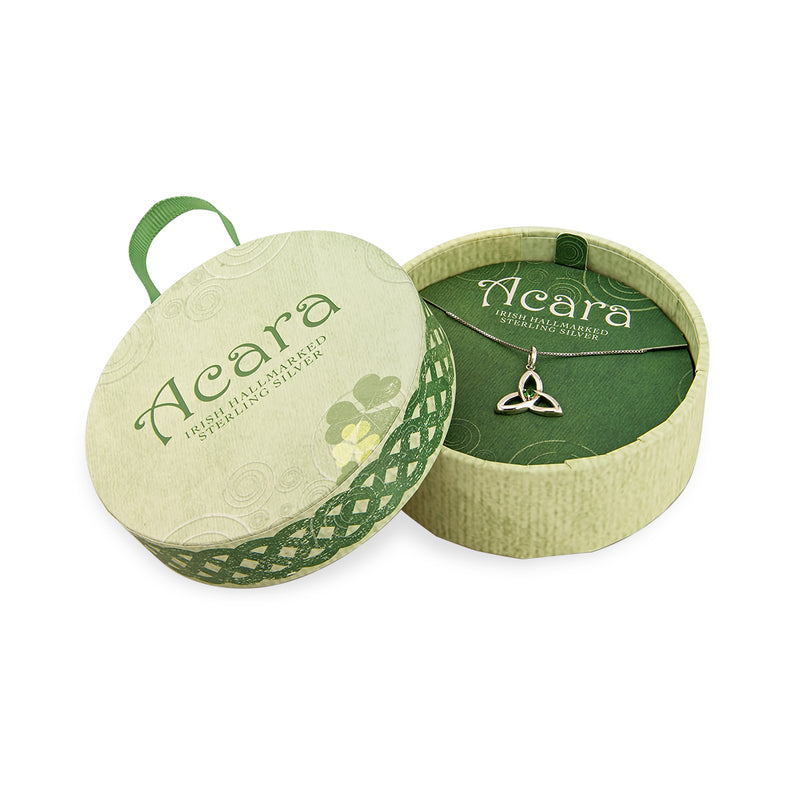 Sterling Silver Green Trinity Knot Pendant