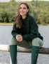 Aran Crew Neck Merino Sweater | Green