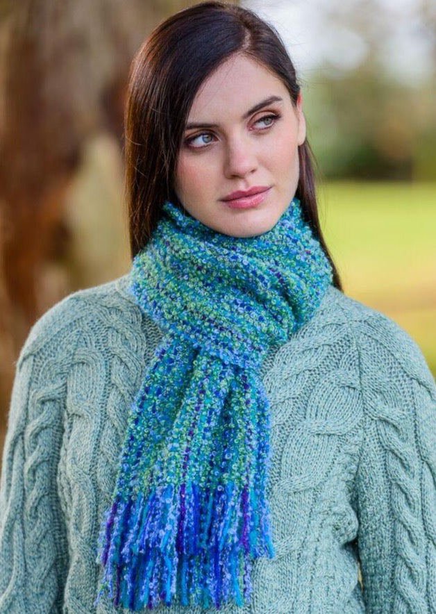 Mucros Blue Green Mohair Scarf