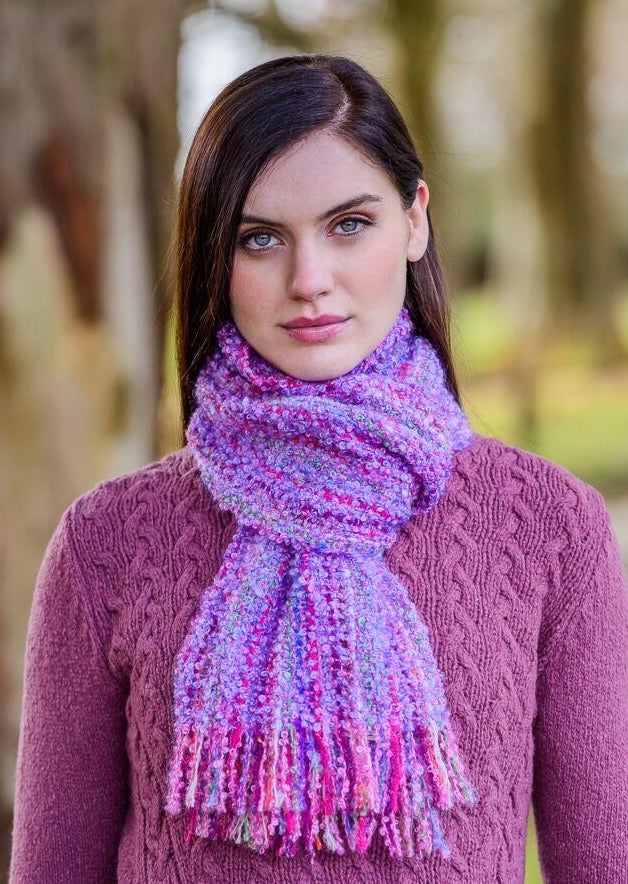 Mucros Purple Mix Mohair Scarf