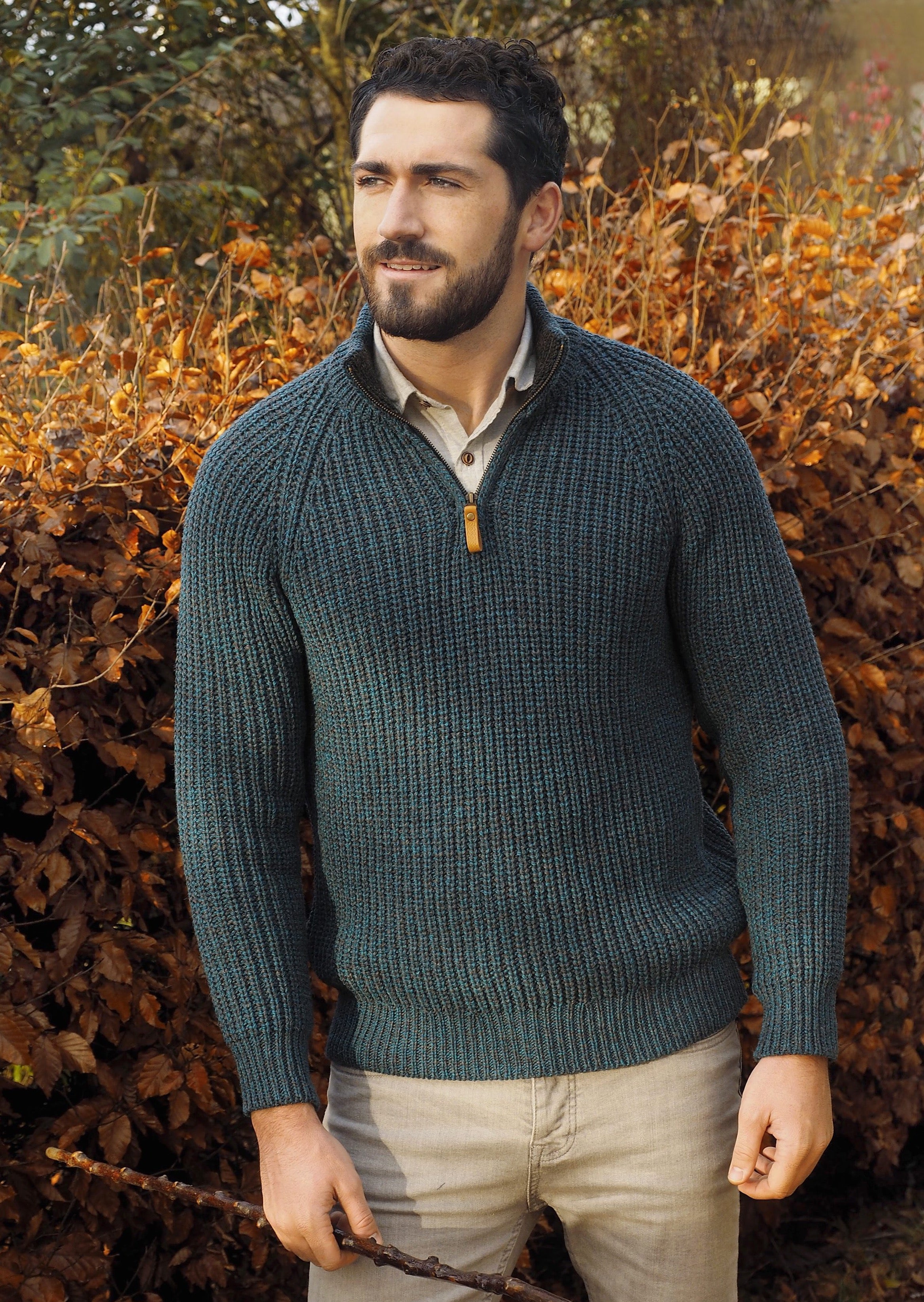 Aran Fisherman's 1/2 zip Sweater