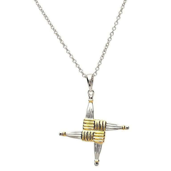 Sterling Silver Gold St. Brigid Cross