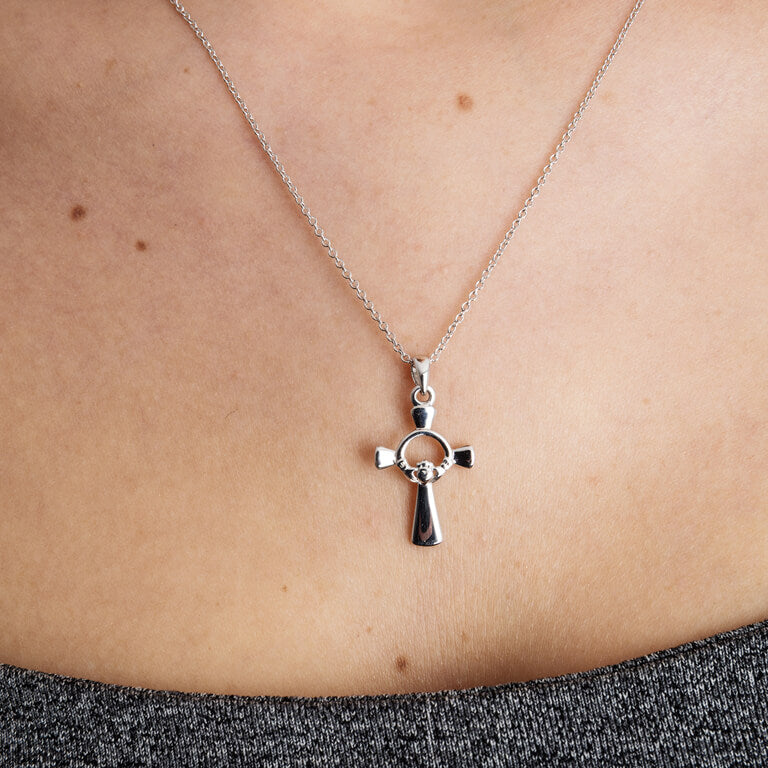 Sterling Silver Claddagh Cross