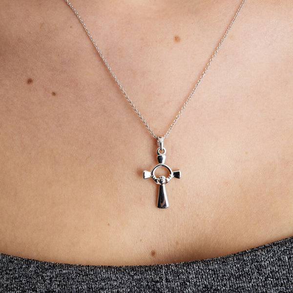 Sterling Silver Claddagh Cross