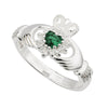 Solvar Sterling Silver Crystal Heart Claddagh Ring S2941