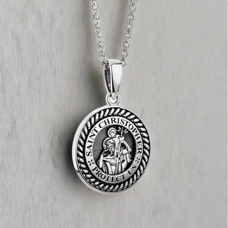 Gents St Christopher Medal Pendant