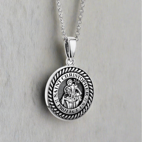 Gents St Christopher Medal Pendant