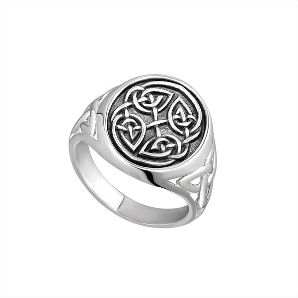 Men's Silver Celtic Knot Signet Ring