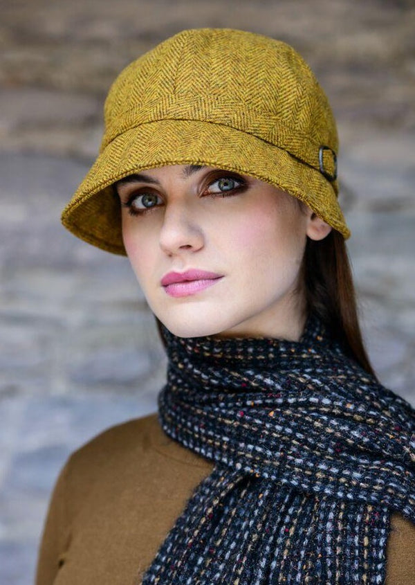 Ladies Mucros Mustard Flapper Cap