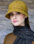 Ladies Mucros Mustard Flapper Cap - 100% Wool Irish Tweed