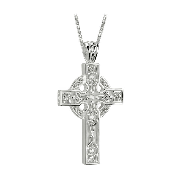 Silver Heavy Celtic Trinity Knot Cross