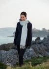 Foxford Blue & White Herringbone Cashmere Scarf