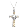 Solvar 10k Gold & Sterling Silver Diamond Celtic Cross s45785