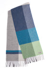 Foxford Green Block Stripe Lambswool Scarf