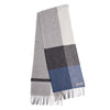 Foxford Navy Block Stripe Lambswool Scarf