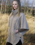Aran Crafts Women's Oatmeal Funnel Neck Double Collar Merino Wool Cardigan | Made in Ireland