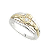 Gold & Silver Diamond Claddagh Ring