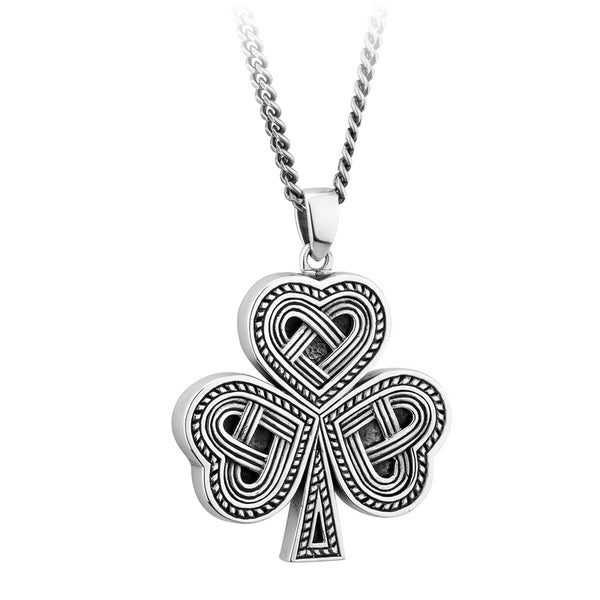 Solvar Sterling Silver Oxidised Celtic Shamrock Pendant S46451