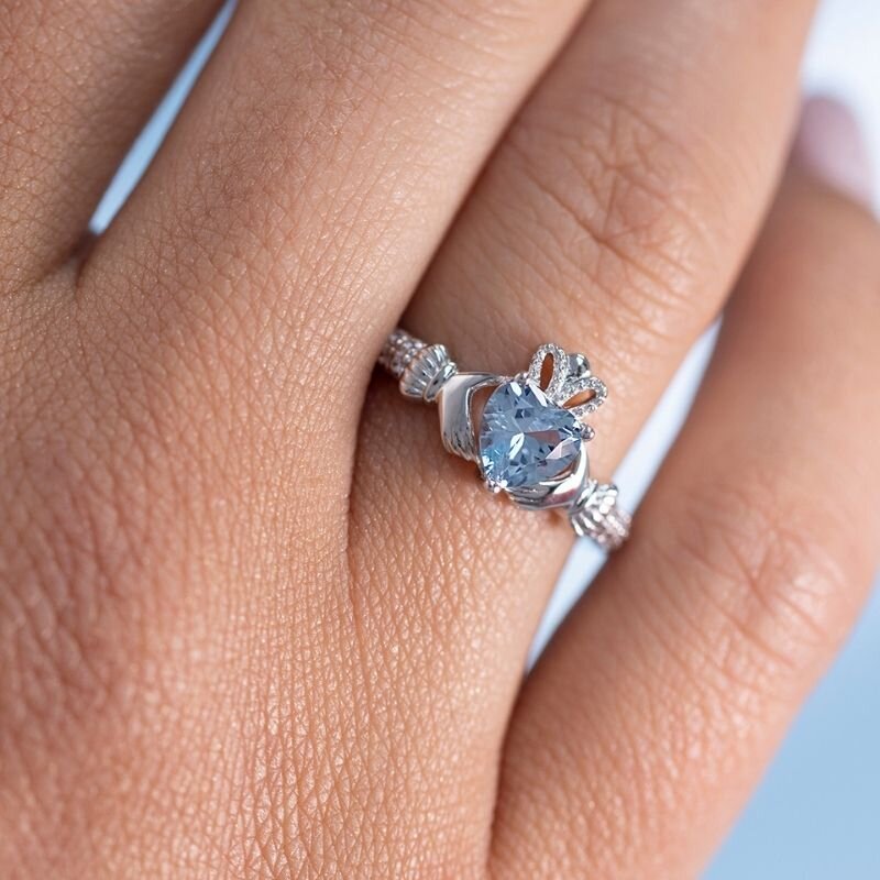 December Claddagh Birthstone Ring