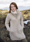 Aran Crafts Double Collar Sweater Coat