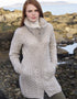 Double Collar Aran Sweater Coat | Oatmeal
