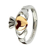 Claddagh Claddagh Sterling Silver Ring with Real 10K Gold Heart