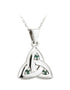 14K White Gold Emerald Medium Trinity Knot