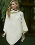 Aran Tipperary Cowl Neck Poncho | Natural