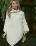 Aran Tipperary Cowl Neck Poncho | Natural