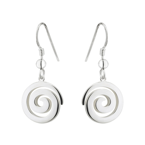 Sterling Silver Spiral Drop Earrings