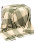 John Hanly Lambswool Throw Green and Cream Check
