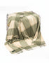 John Hanly Lambswool Throw - Green and Cream Check Irish Blanket