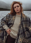 John Hanly Lambswool Grey Check Sue Cape
