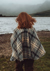 John Hanly Lambswool Grey Check Sue Cape