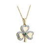 10K Gold Diamond & Emerald Shamrock Pendant