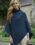 Aran Tipperary Cowl Neck Poncho | Mallard