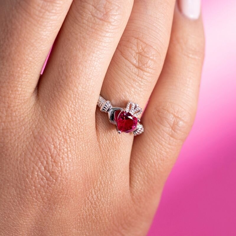 July Claddagh Birthstone Ring