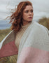 John Hanly Lambswool Cape | Pink Grey Block