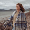 Oversized Merino Scarf Natural Sky blue Cornflower